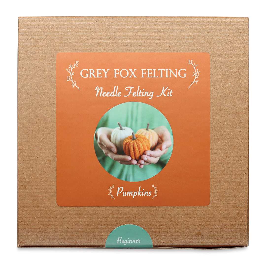 Open in modal - Grey Fox Felting Needle Felting Project Kit - Pumpkin (Front of packaging)