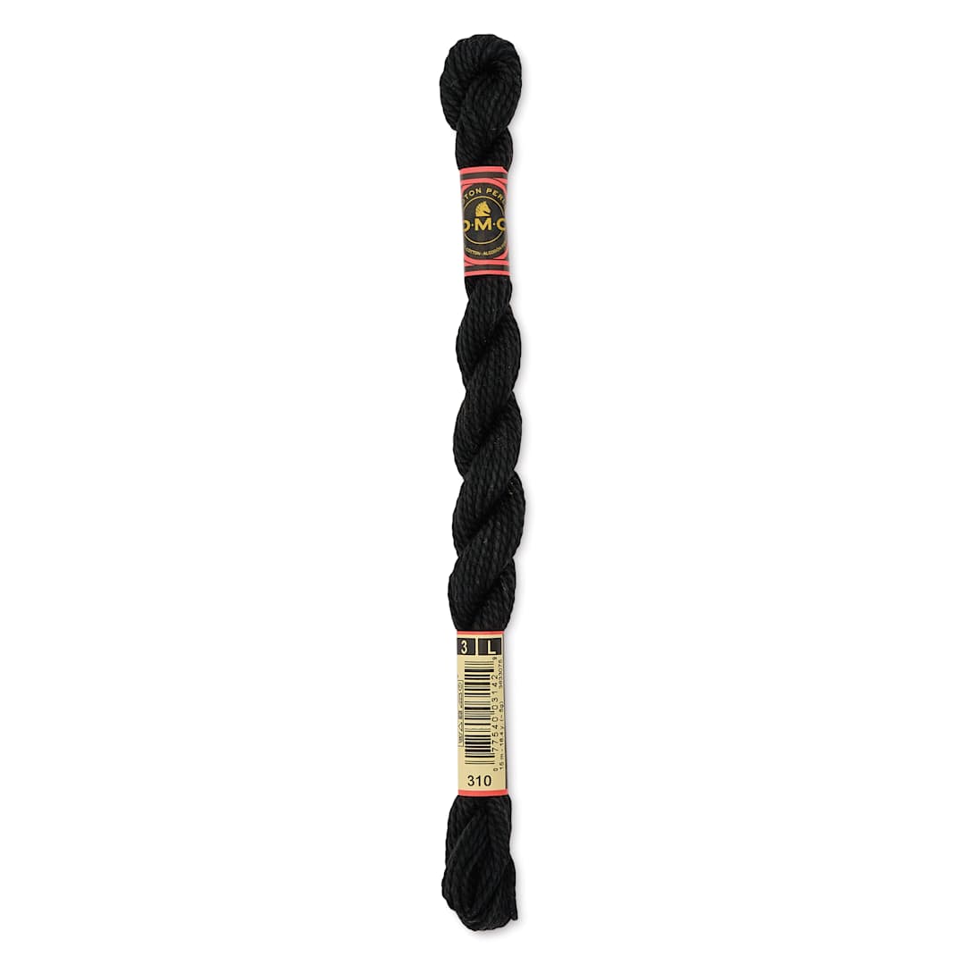 Open in modal - DMC Pearl Cotton Thread - 310 Black, Size 3