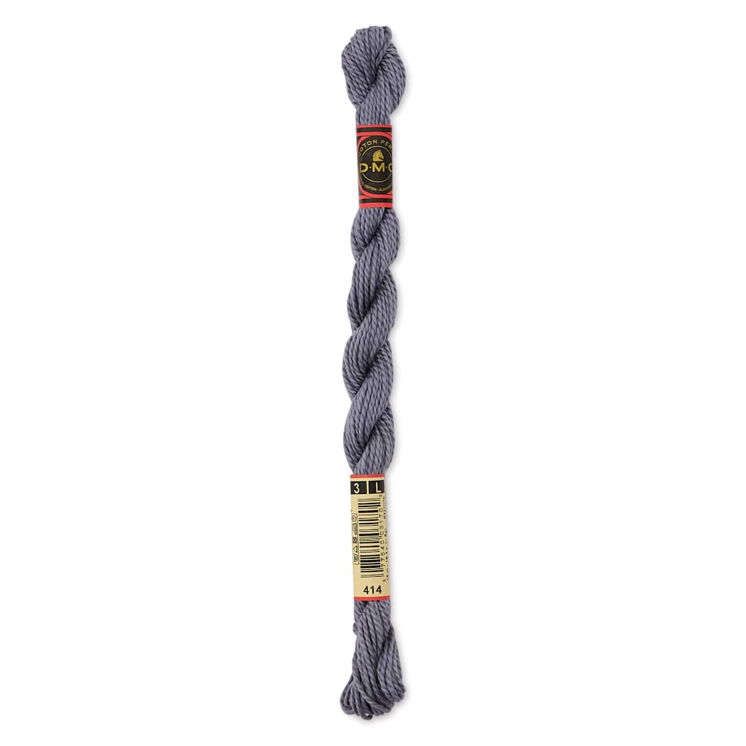 Open in modal - DMC Pearl Cotton Thread - 414 Dark Steel Gray, Size 3