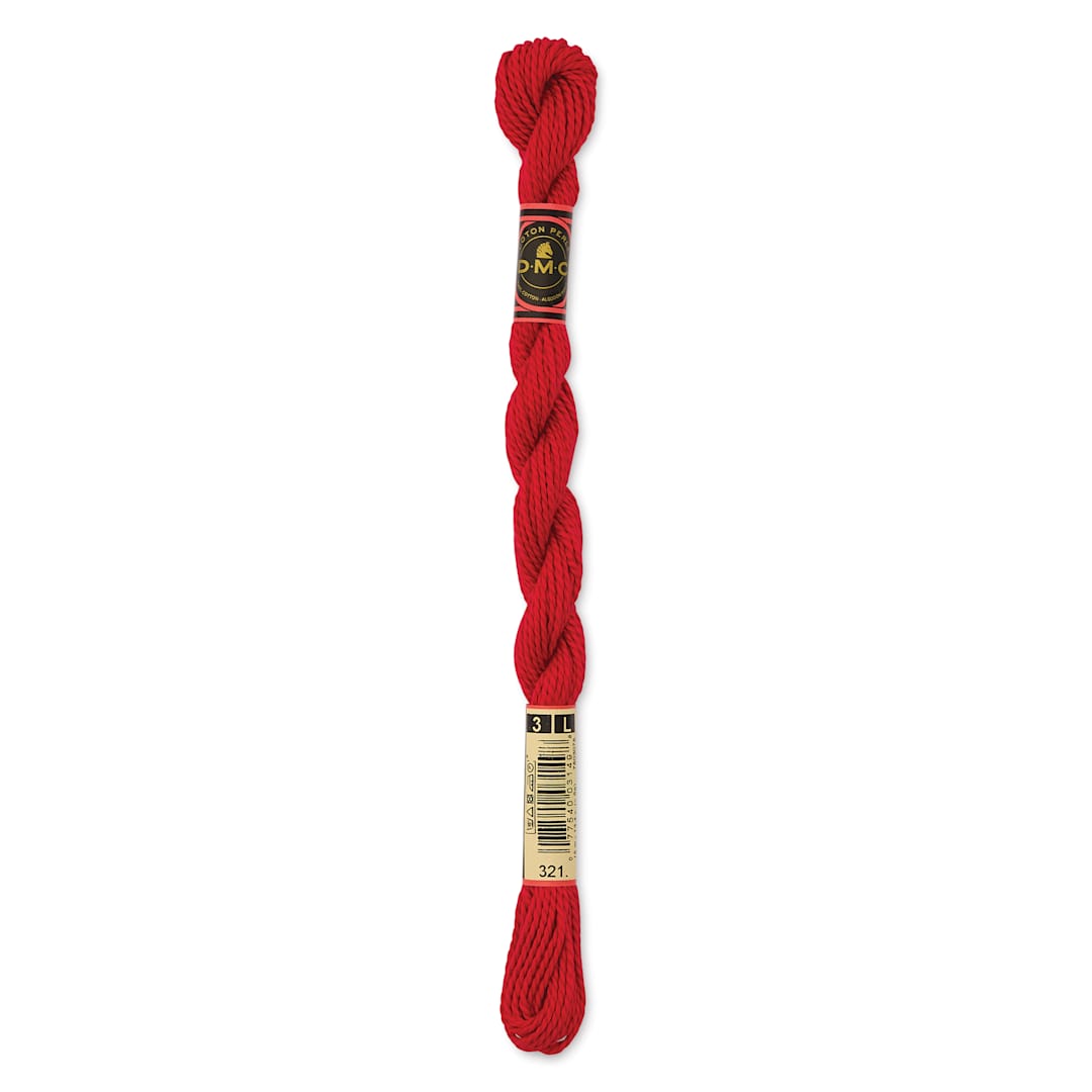 Open in modal - DMC Pearl Cotton Thread - 321 Red, Size 3