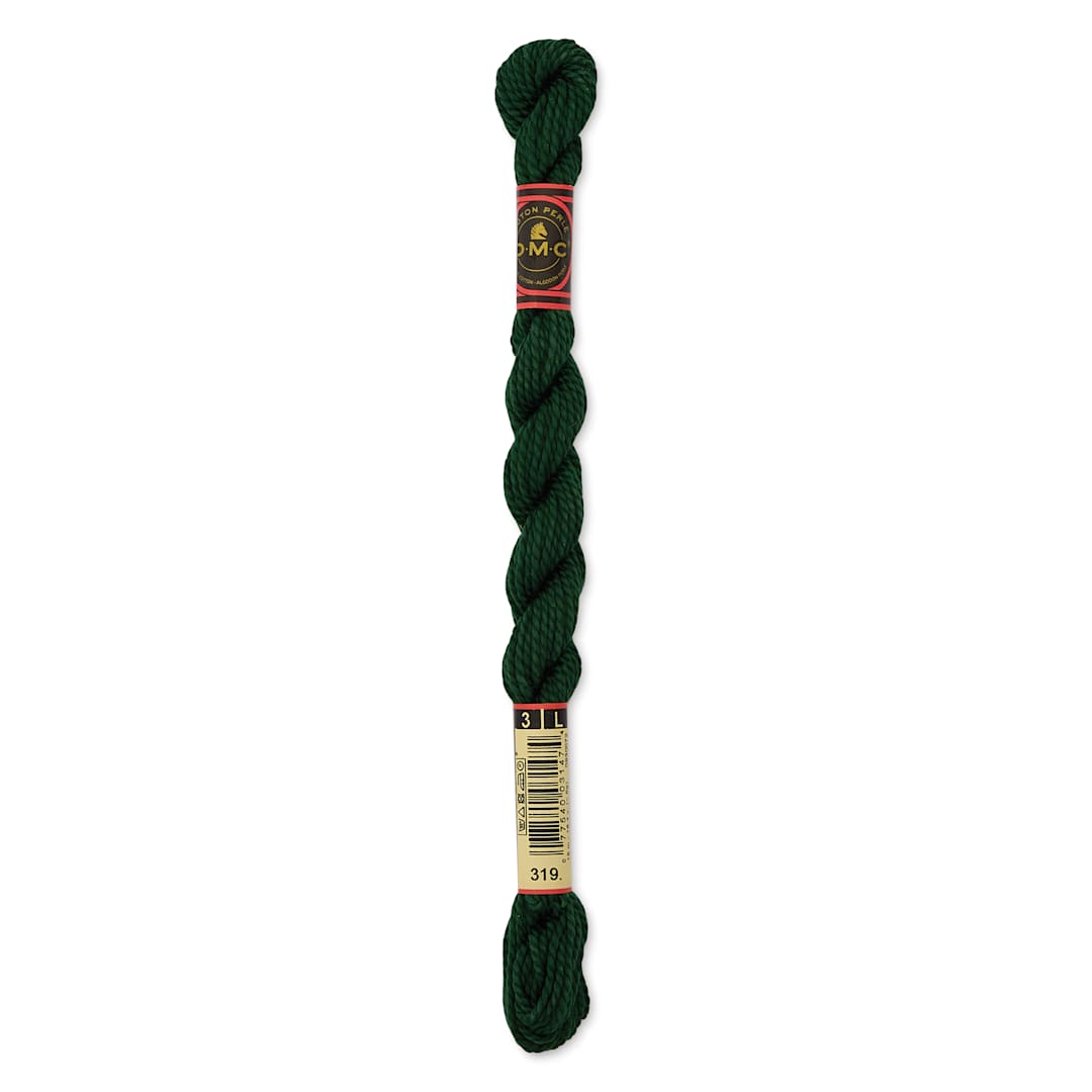 Open in modal - DMC Pearl Cotton Thread - 319 Very Dark Pistachio Green, Size 3