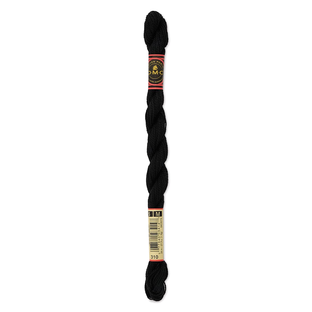 Open in modal - DMC Pearl Cotton Thread - 310 Black, Size 5