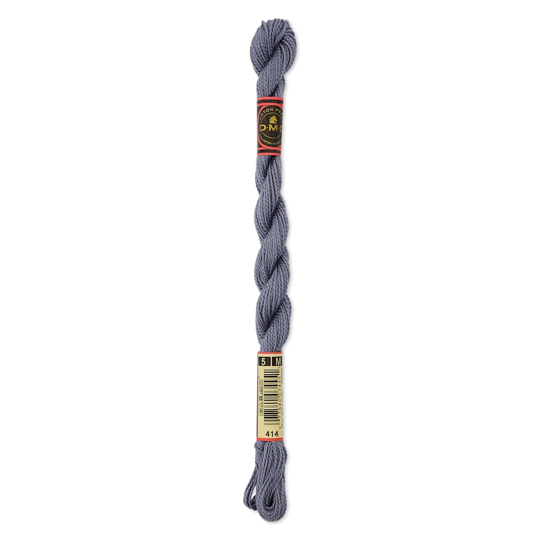 Open in modal - DMC Pearl Cotton Thread - 414 Dark Steel Gray, Size 5