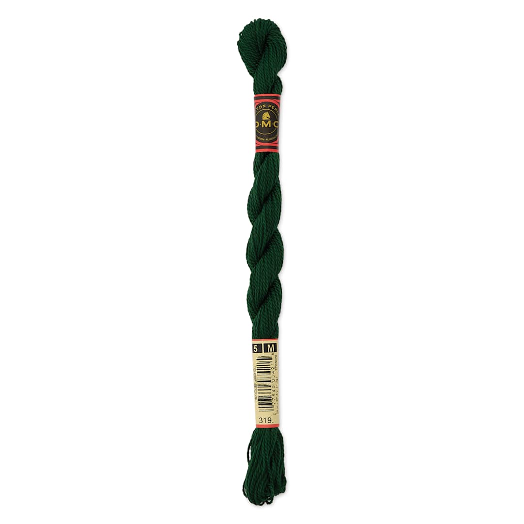 Open in modal - DMC Pearl Cotton Thread - 319 Very Dark Pistachio Green, Size 5