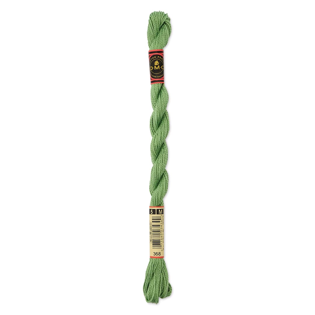 Open in modal - DMC Pearl Cotton Thread - 368 Light Pistachio Green, Size 5