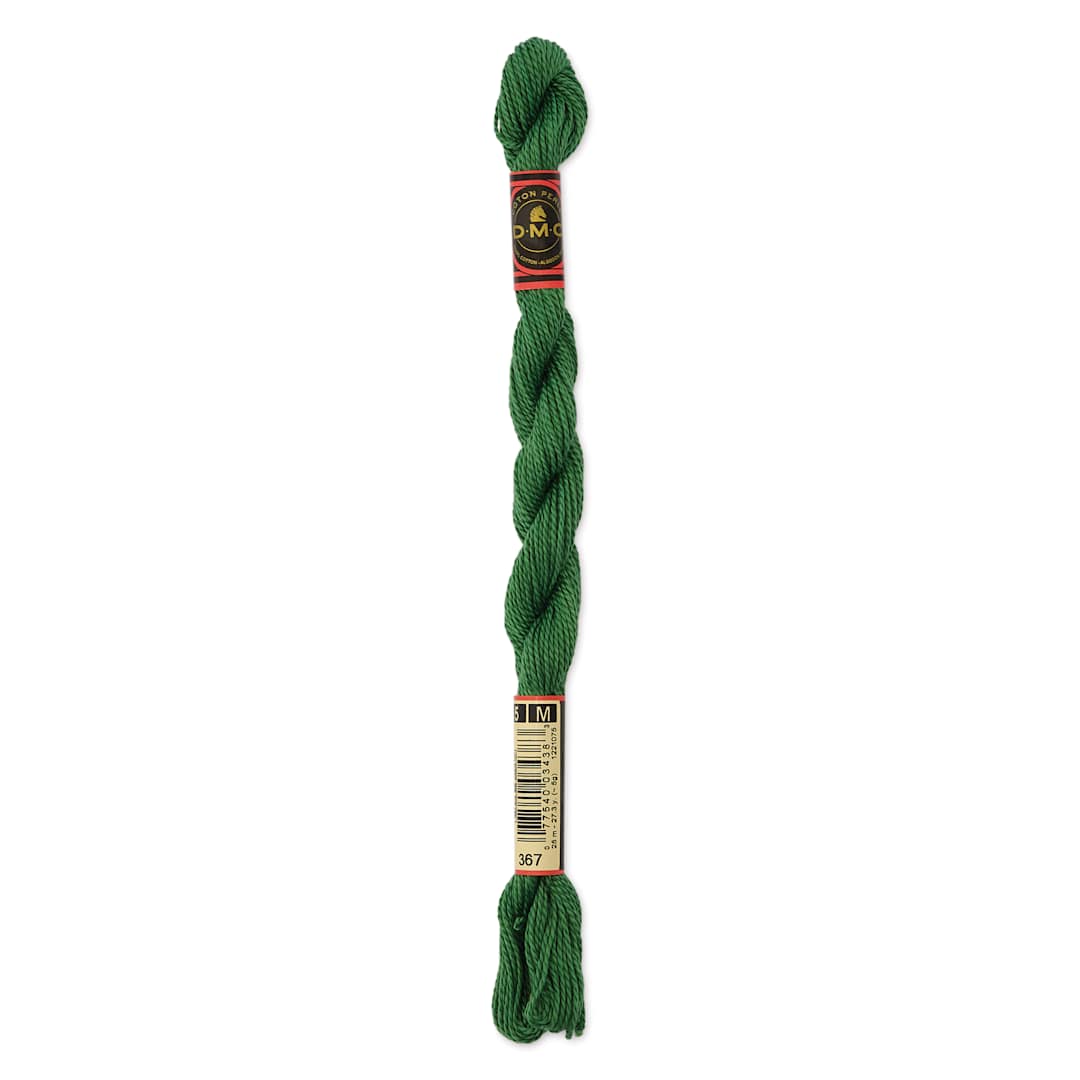 Open in modal - DMC Pearl Cotton Thread - 367 Dark Pistachio Green, Size 5