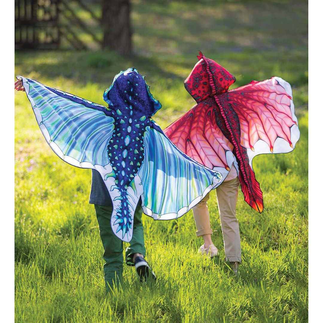 Open in modal - Hearthsong Kids Fabric Dragon Wings (Children wearing dragon wings)