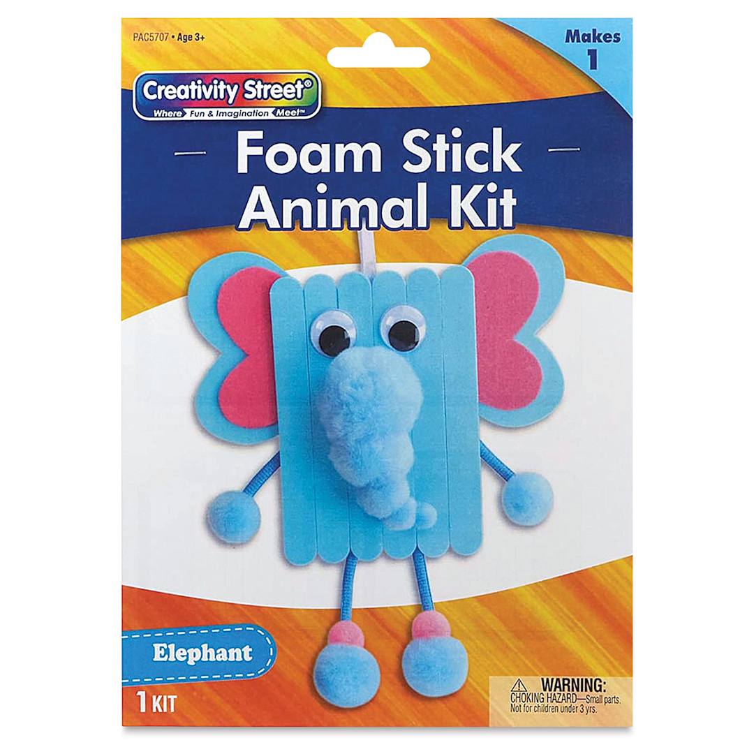 Open in modal - Creativity Street Foam Stick Animal Kit - Elephant (front of packaging)