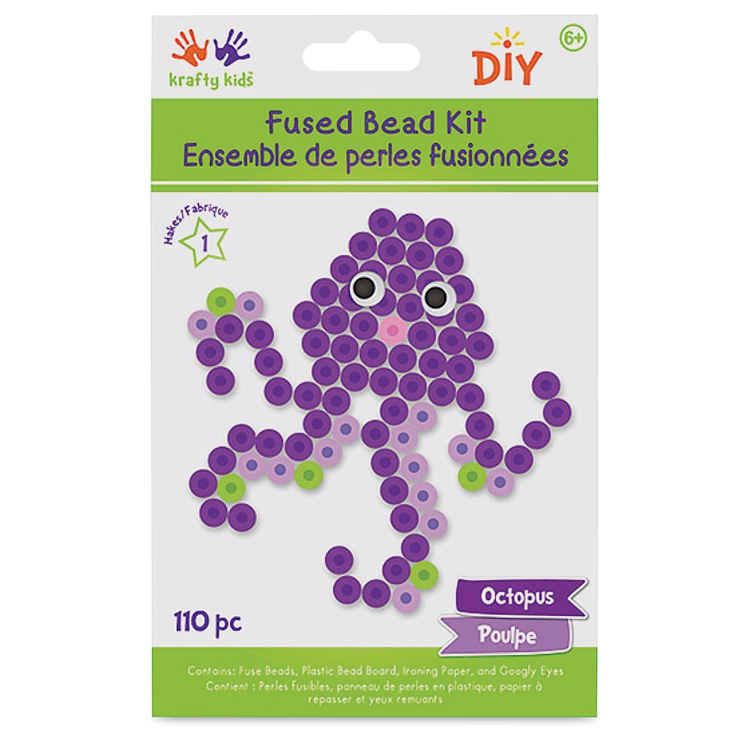 Open in modal - Krafty Kids Fused Bead Kit - Octopus (front of packaging)
