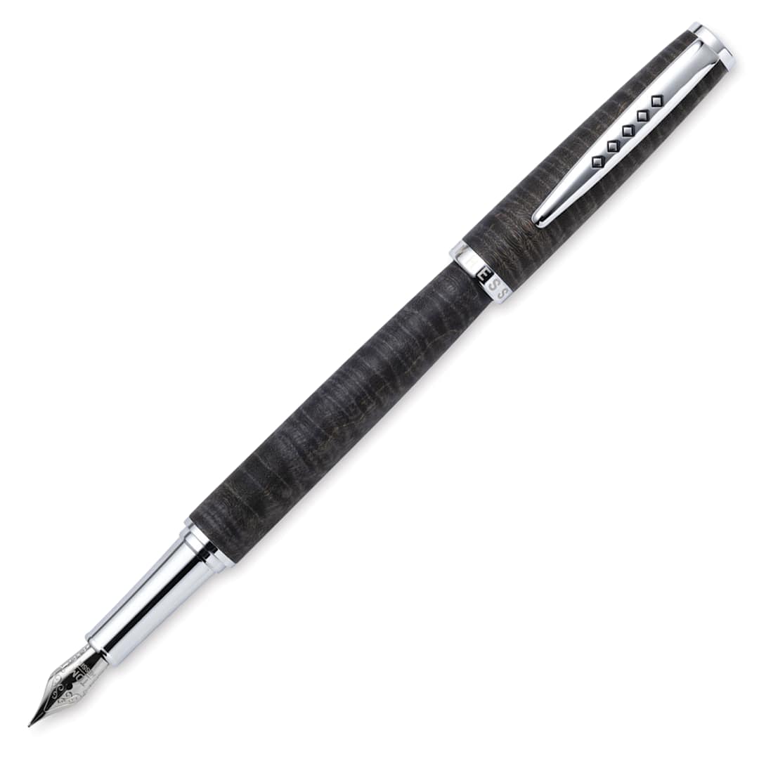 Open in modal - Tom Hessin Edinburgh Collection Fountain Pen - Stockbridge Stone, cap removed (image may show a different size nib)