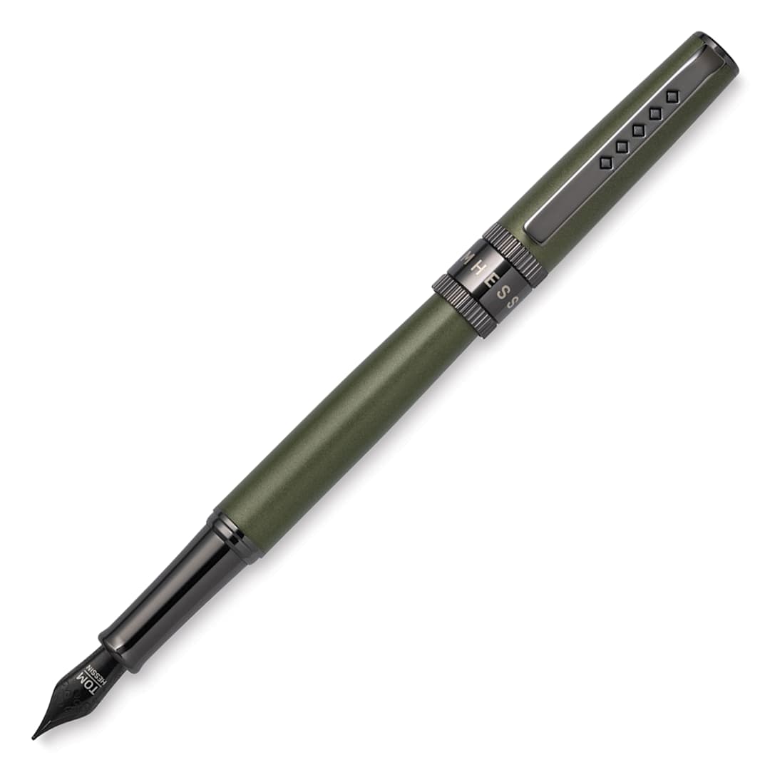 Open in modal - Tom Hessin Rebel Collection Fountain Pen - Garrison Green, pen removed
