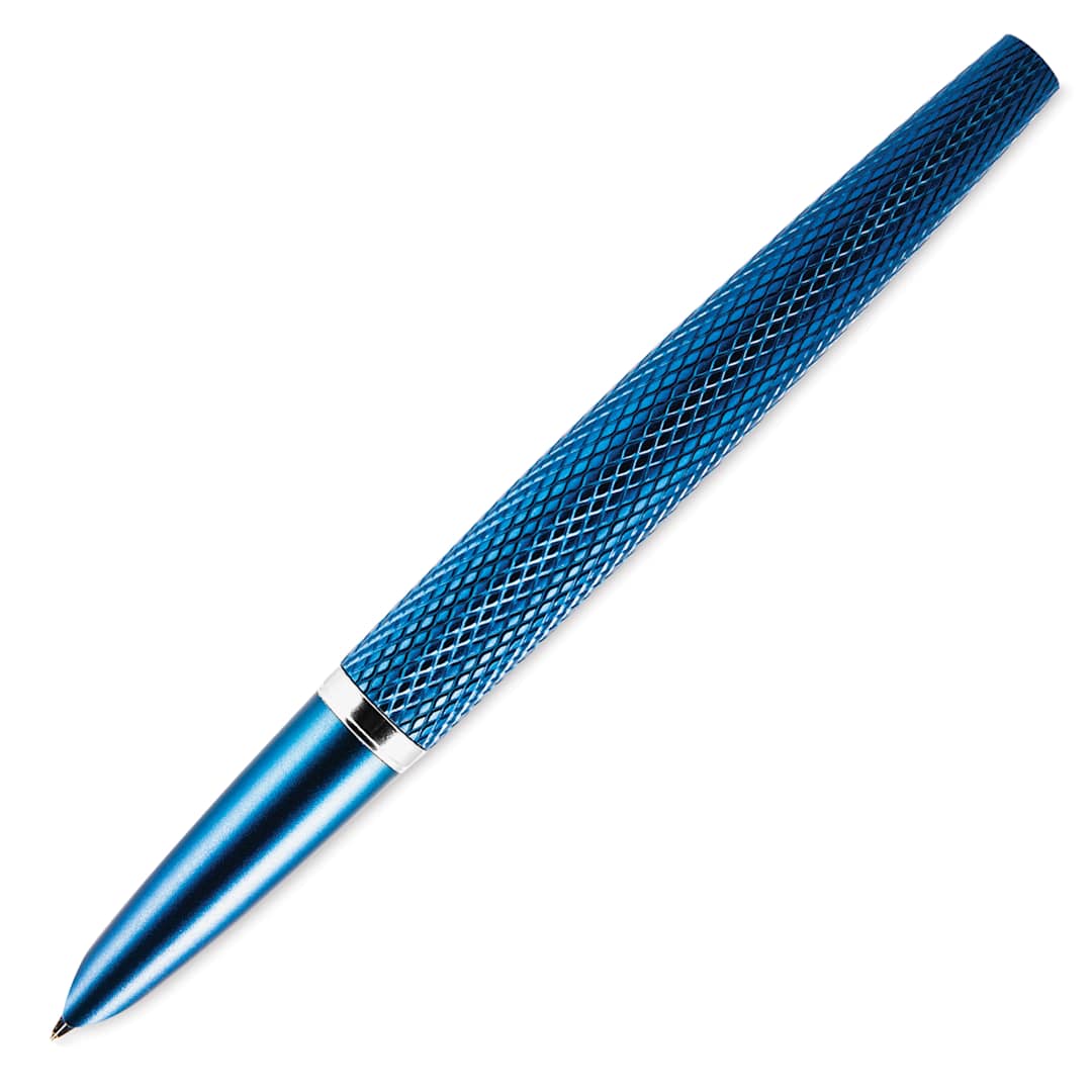 Open in modal - Diplomat Viper Fountain Pen - Blue Guilloche, view from above
