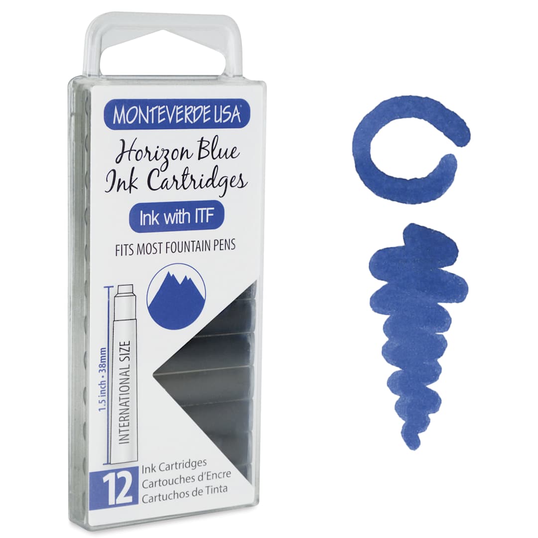 Open in modal - Monteverde Core Universal Ink Cartridge - Horizon Blue, Pkg of 12