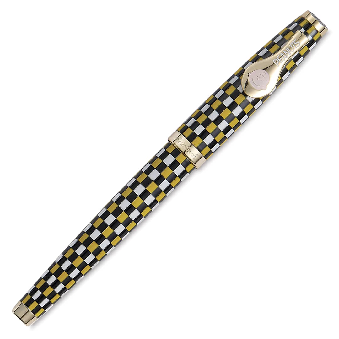 Open in modal - Esterbrook Peanuts 75th Anniversary Fountain Pen - Charlie Brown, Medium Nib with cap on