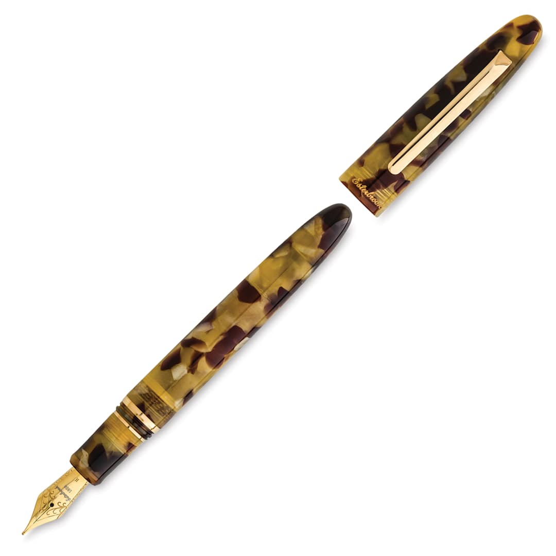 Open in modal - Esterbrook Estie Fountain Pen - Tortoise, Medium Nib, uncapped