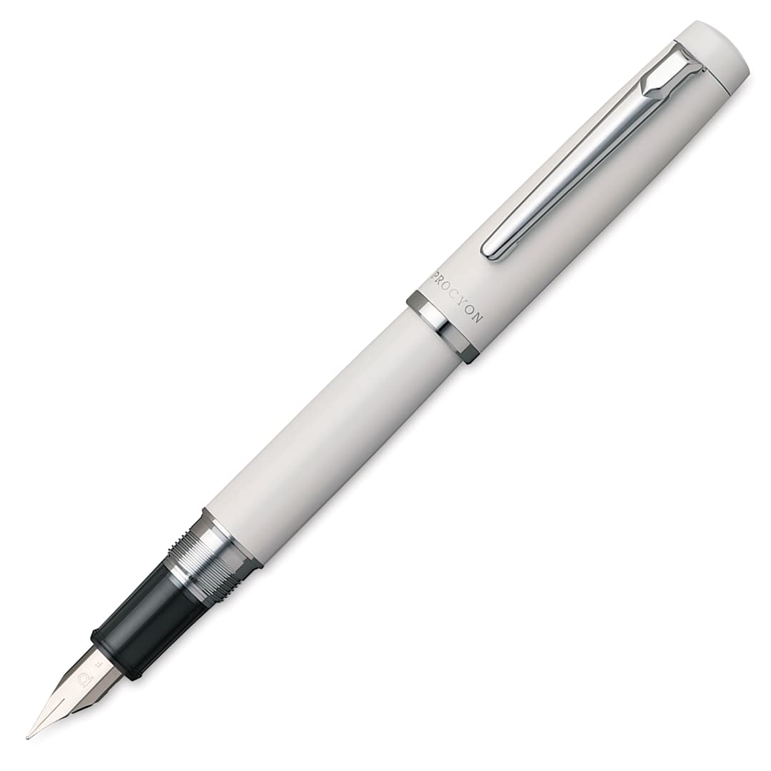 Open in modal - Platinum Procyon Fountain Pen - Porcelain White, Medium Nib (image may depict a different size nib)