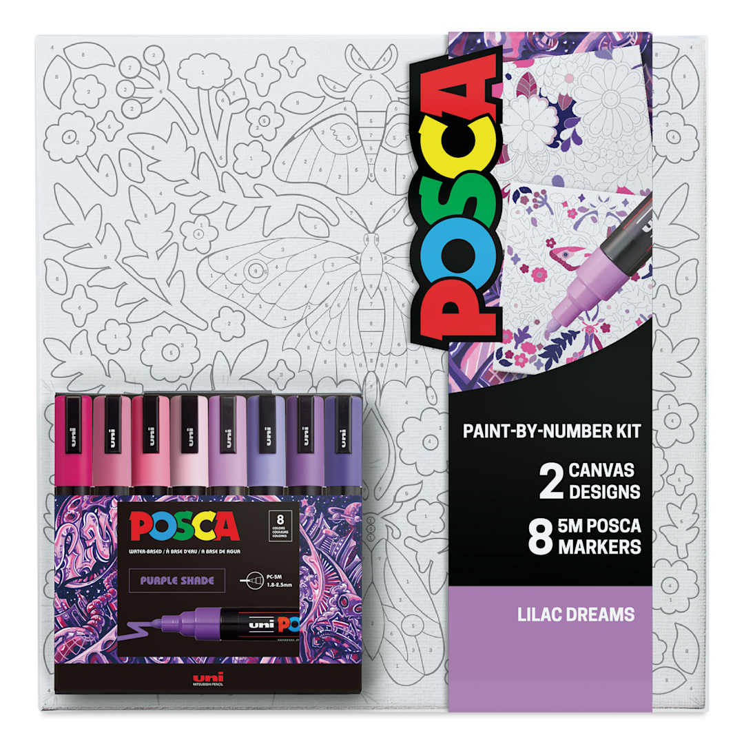 Open in modal - Posca Paint By Number Kit - Lilac Dreams