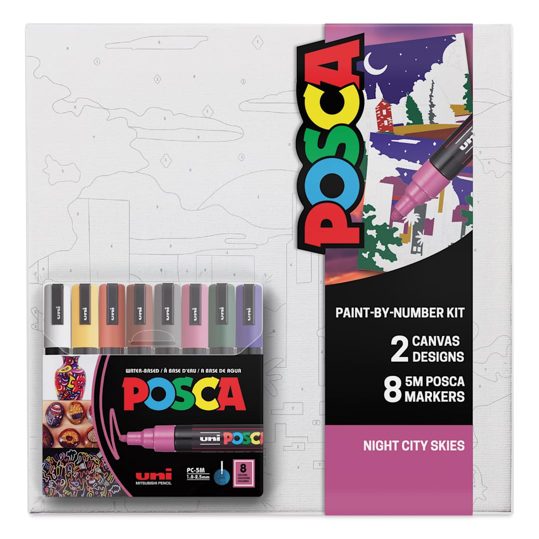 Open in modal - Posca Paint By Number Kit - Night City Skies