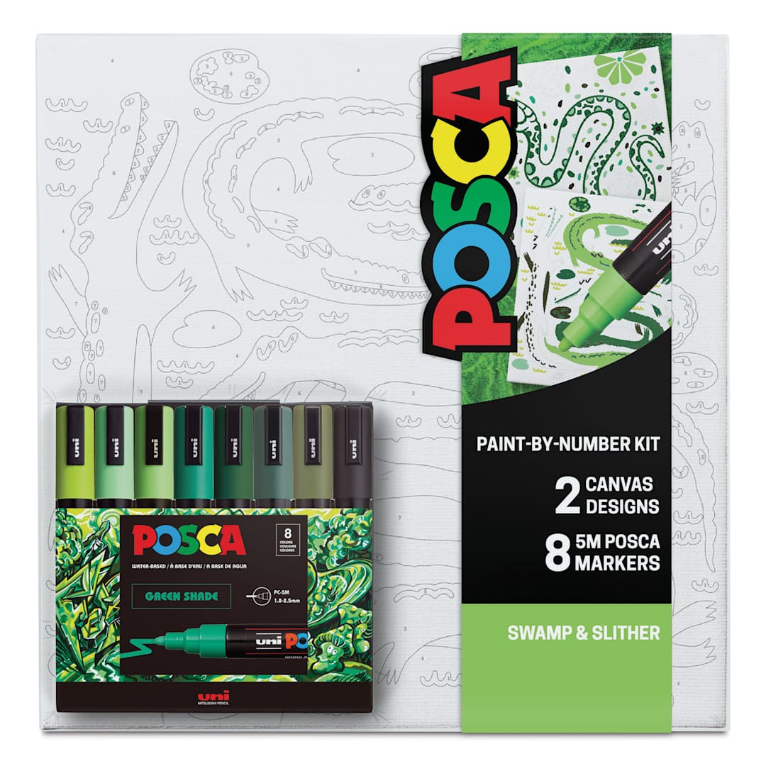 Open in modal - Posca Paint By Number Kit - Swamp & Slither