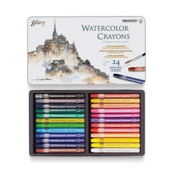 Open in modal - Mungyo Watercolor Crayon Set - Set of 24, Tin, Assorted Colors
