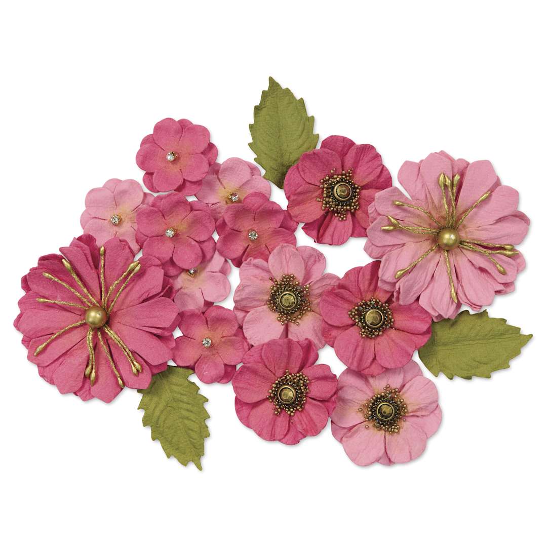 Open in modal - Little Birdie Renae Paper Flowers - Precious Pink, Pkg of 27