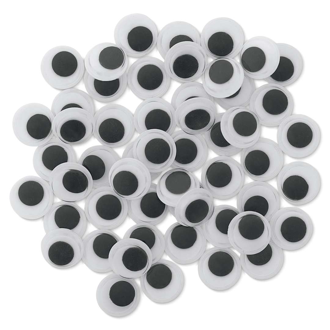 Open in modal - Creative Arts by Charles Leonard Wiggle Eyes - Pkg of 50, Black, Round, 12 mm