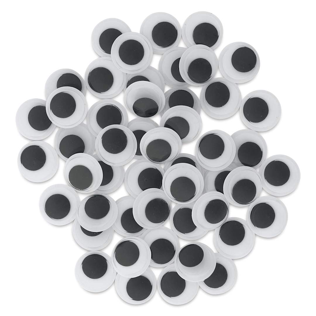 Open in modal - Creative Arts by Charles Leonard Wiggle Eyes - Pkg of 50, Black, Round, 15 mm