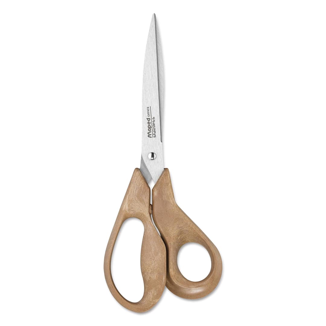 Open in modal - Maped Advanced Wood Handled Scissors - 8-1/4" Length, out of packaging