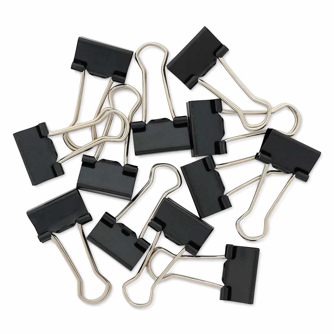 Open in modal - Charles Leonard Binder Clips - Pkg of 12, Black, Small