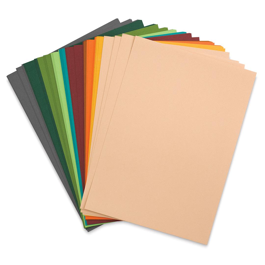 Open in modal - Sizzix Surfacez Cardstock - Eclectic Colors, Package of 60 Sheets, 8-1/4"W x 11-3/4"L, 216 gsm (Out of packaging)