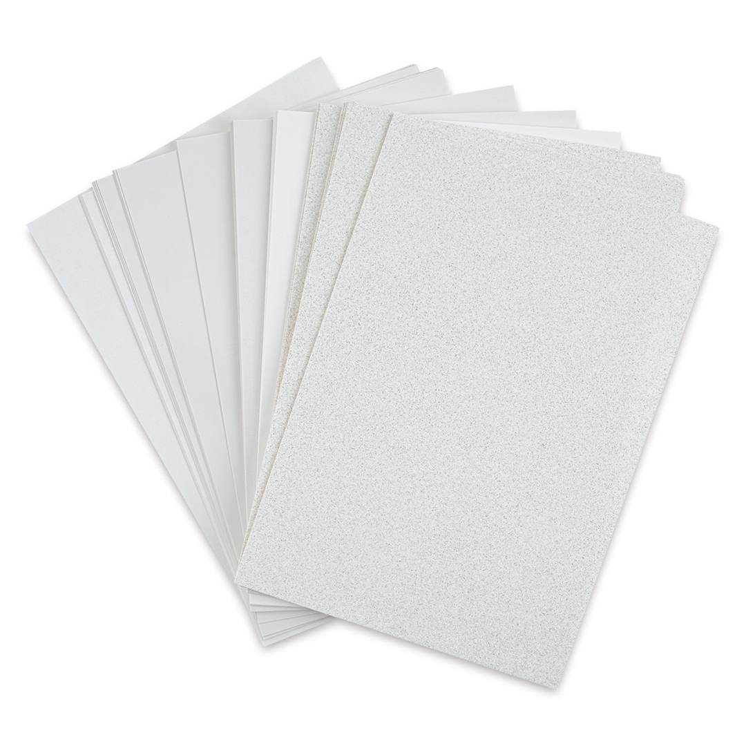Open in modal - Sizzix Surfacez Opulent Cardstock - Ivory, Package of 50 Sheets, 8"W x 11-1/2"L, 250 gsm (Out of packaging)