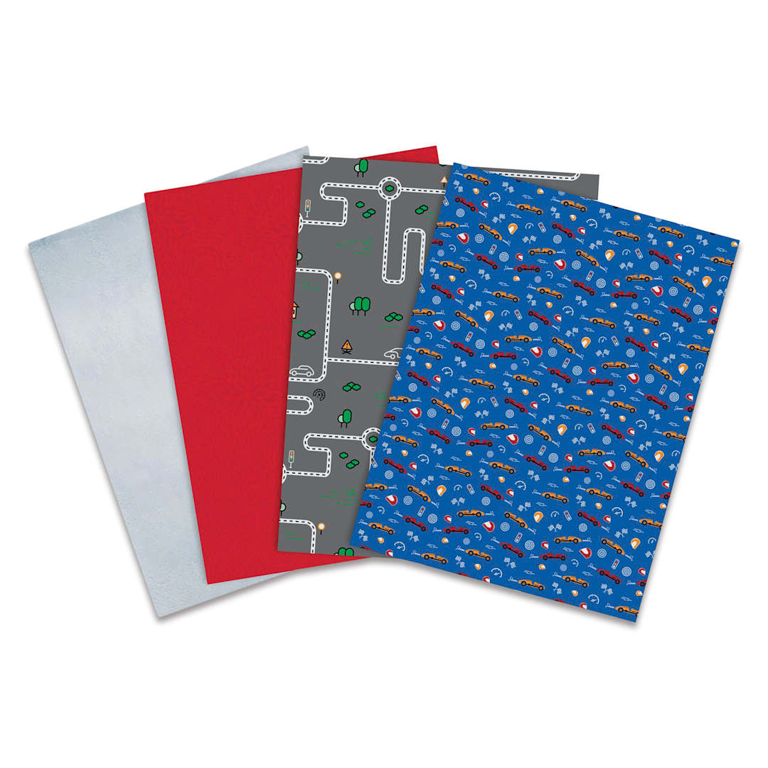Open in modal - Decopatch Mix & Patch Paper Assortment - Set of 4, Cars, 30 cm x 40 cm