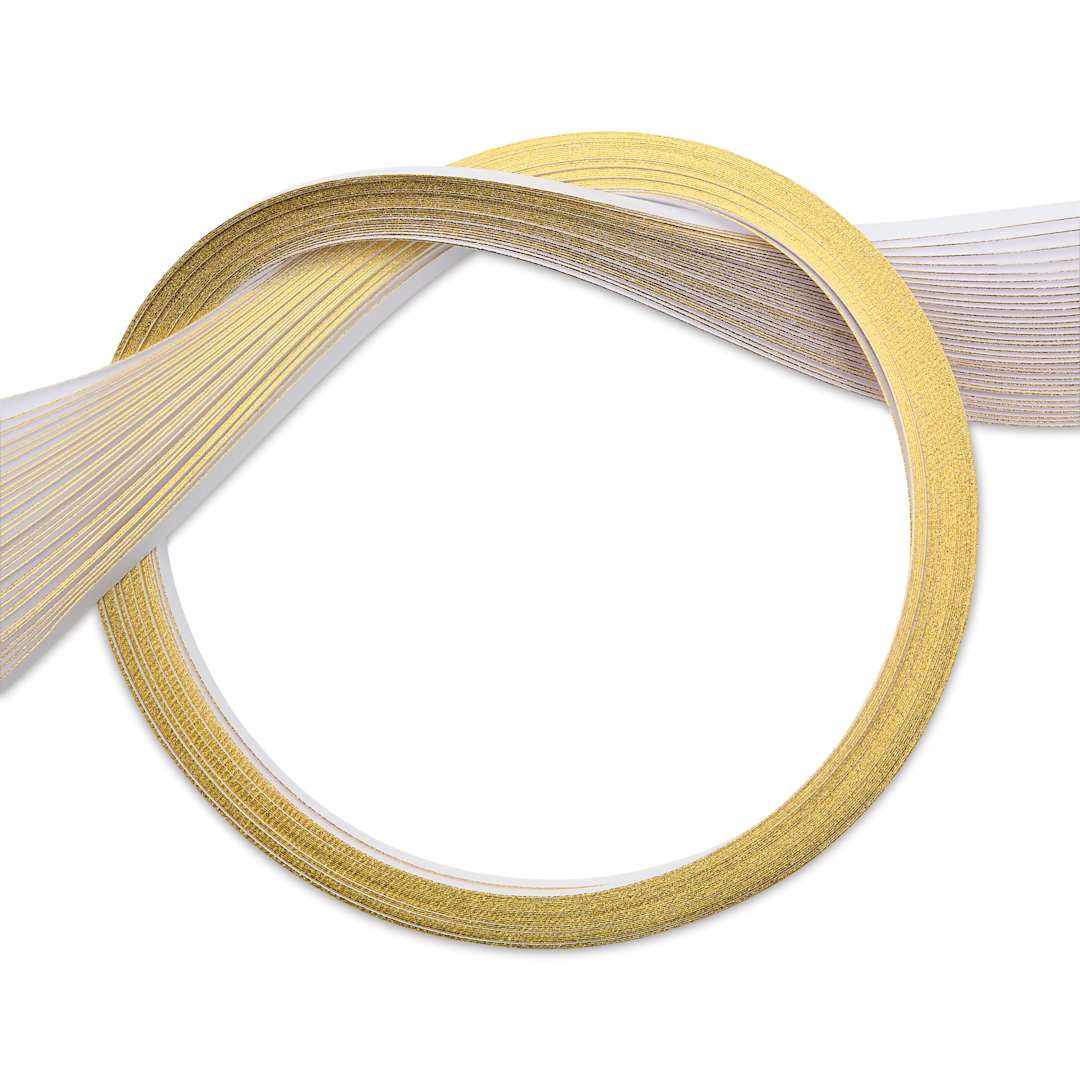 Open in modal - Quilled Creations Metallic Edge Gilded Quilling Paper - Pkg of 30, Gold Edge, Bright White, 1/8"