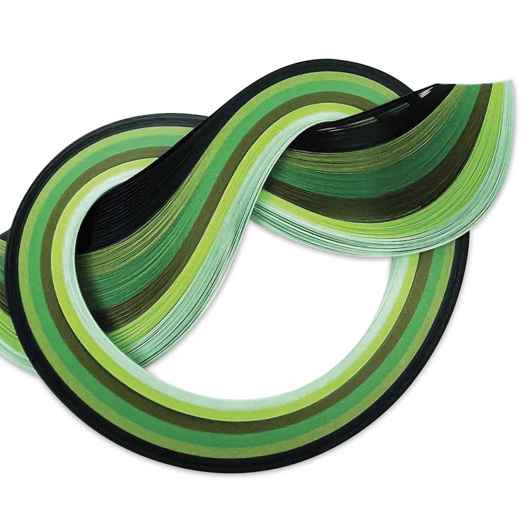 Open in modal - Quilled Creations Mixed Quilling Papers - Green Shades, Pkg of 100