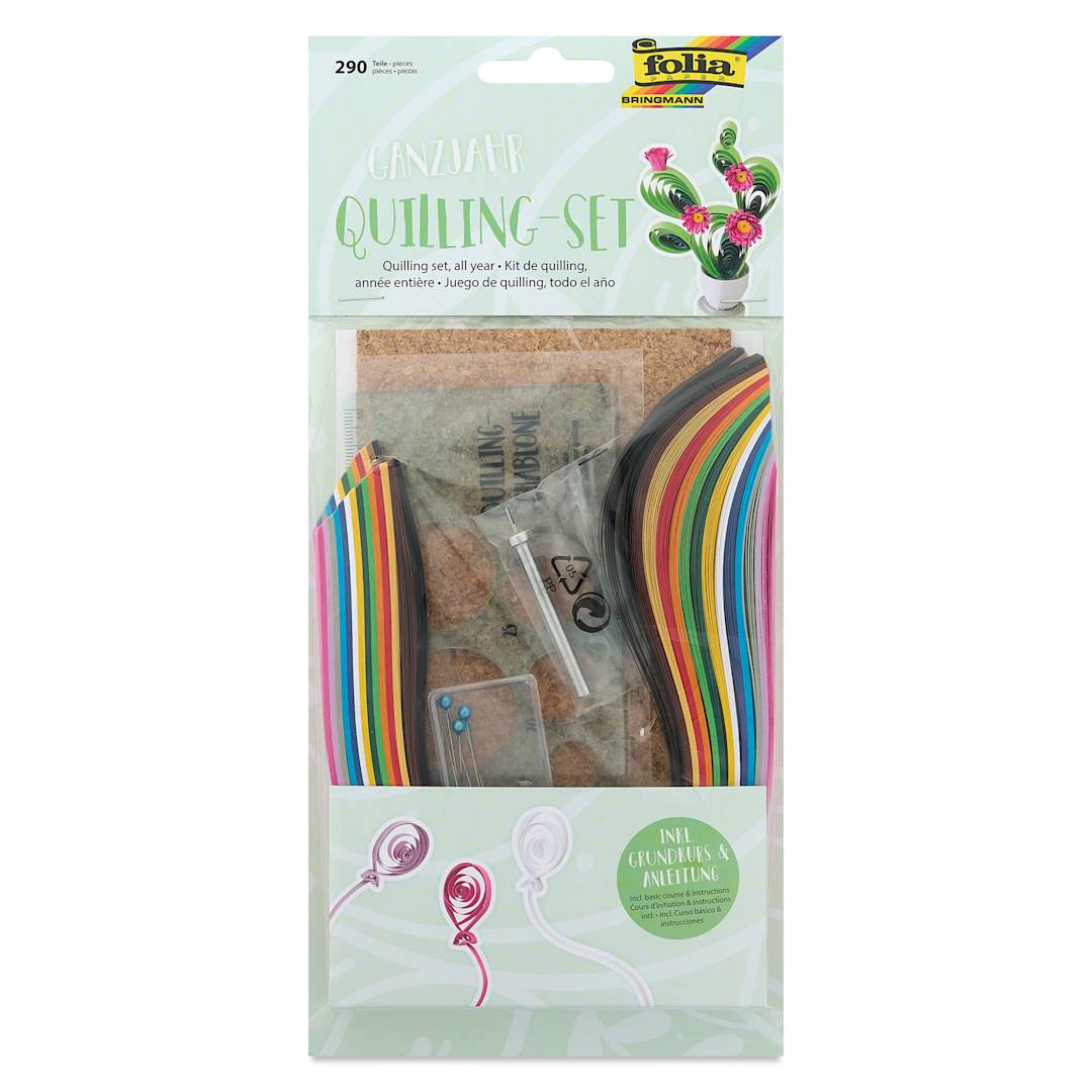 Open in modal - Folia Quilling Kit - Pkg of 290, Assorted Colors front of packaging