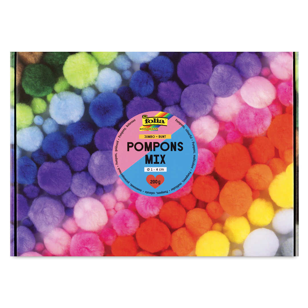 Open in modal - Folia Jumbo Pompons Mix - Basic, 200 g front of packaging