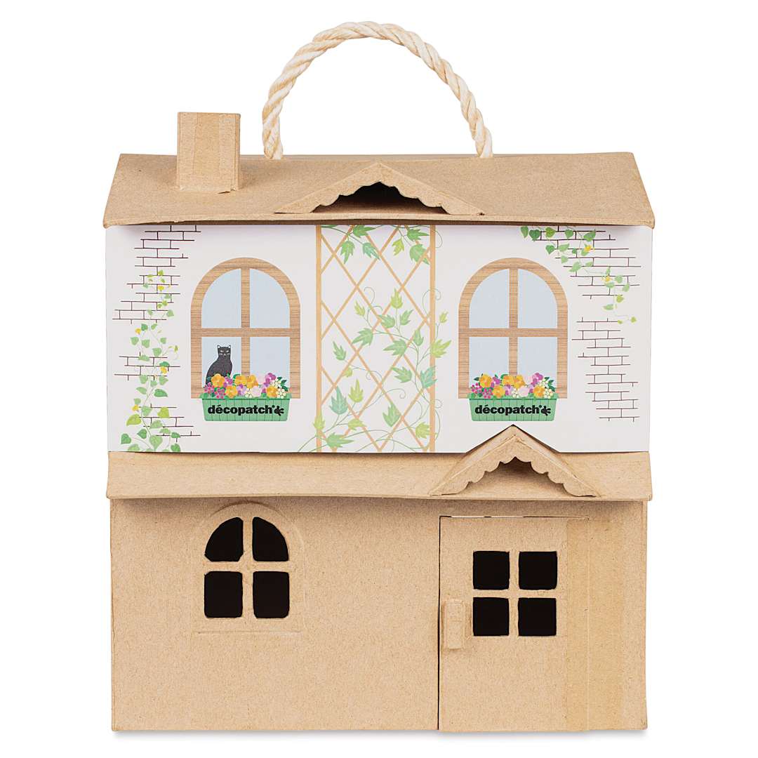 Open in modal - Decopatch Paper Mache Doll House closed