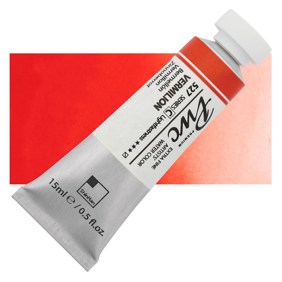 Open in modal - PWC Extra Fine Professional Watercolor - Vermilion, 15 ml, Tube