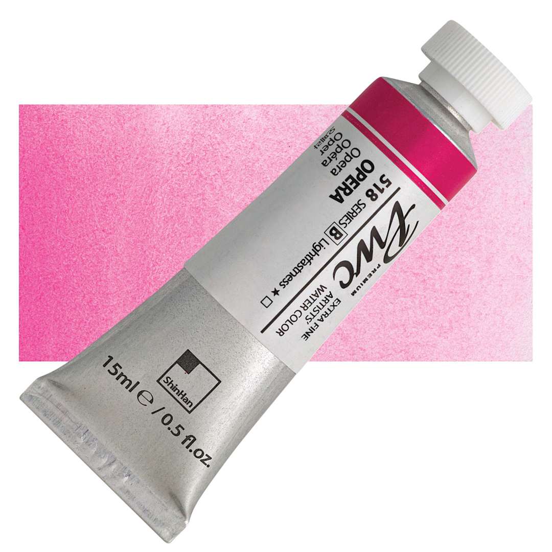 Open in modal - PWC Extra Fine Professional Watercolor - Opera, 15 ml, Tube and swatch
