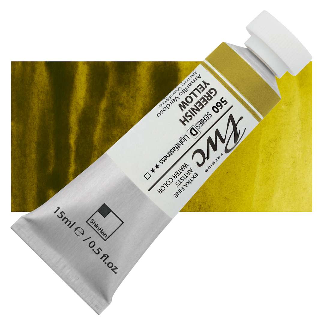 Open in modal - PWC Extra Fine Professional Watercolor - Greenish Yellow, 15 ml, Tube
