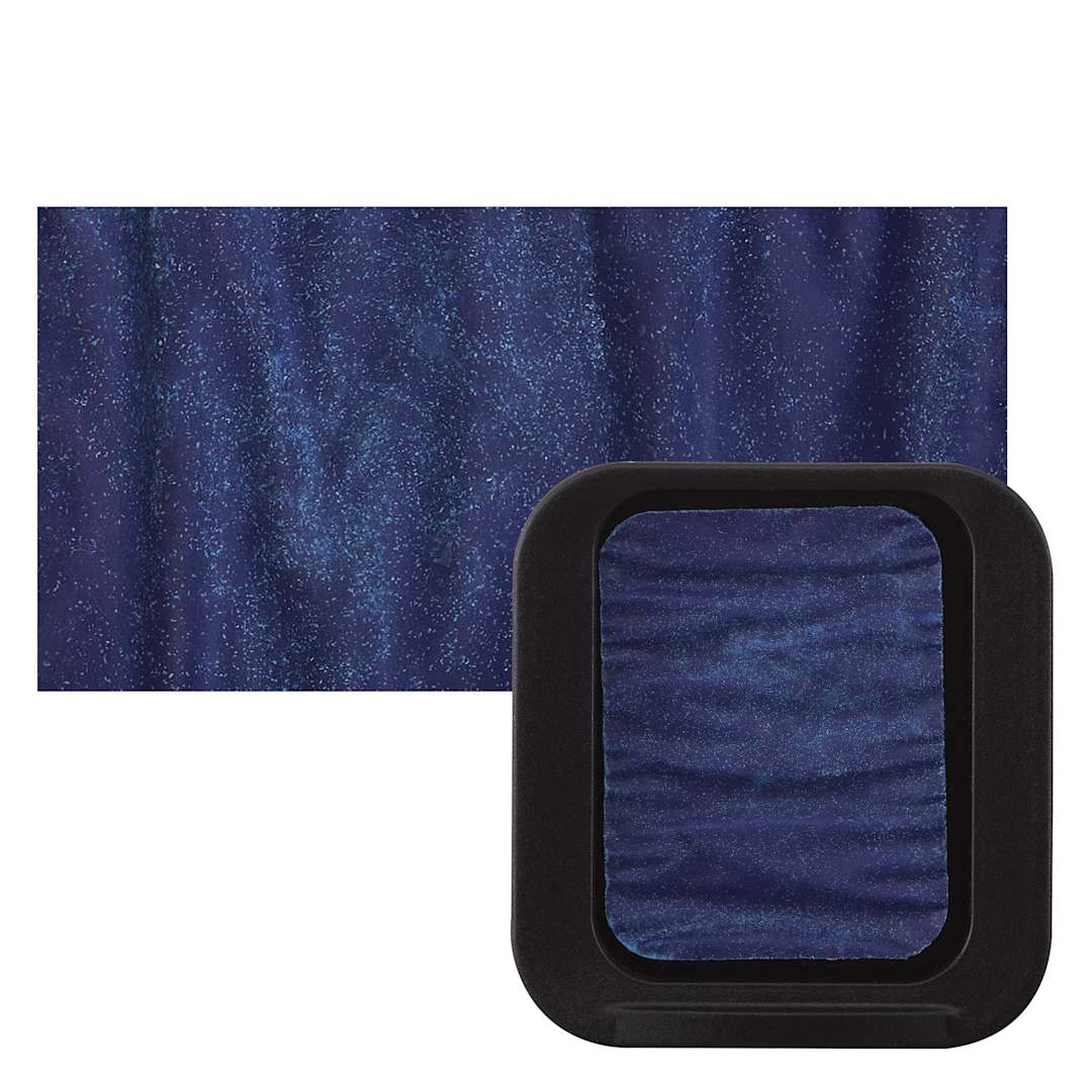Open in modal - Finetec Premium Watercolor Pan - Neon Blue pan and swatch