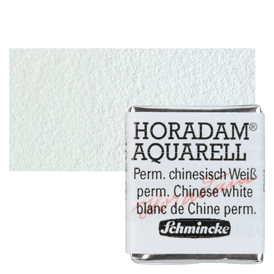Open in modal - Schmincke Horadam Aquarell Watercolor - Permanent Chinese White, Half Pan and swatch