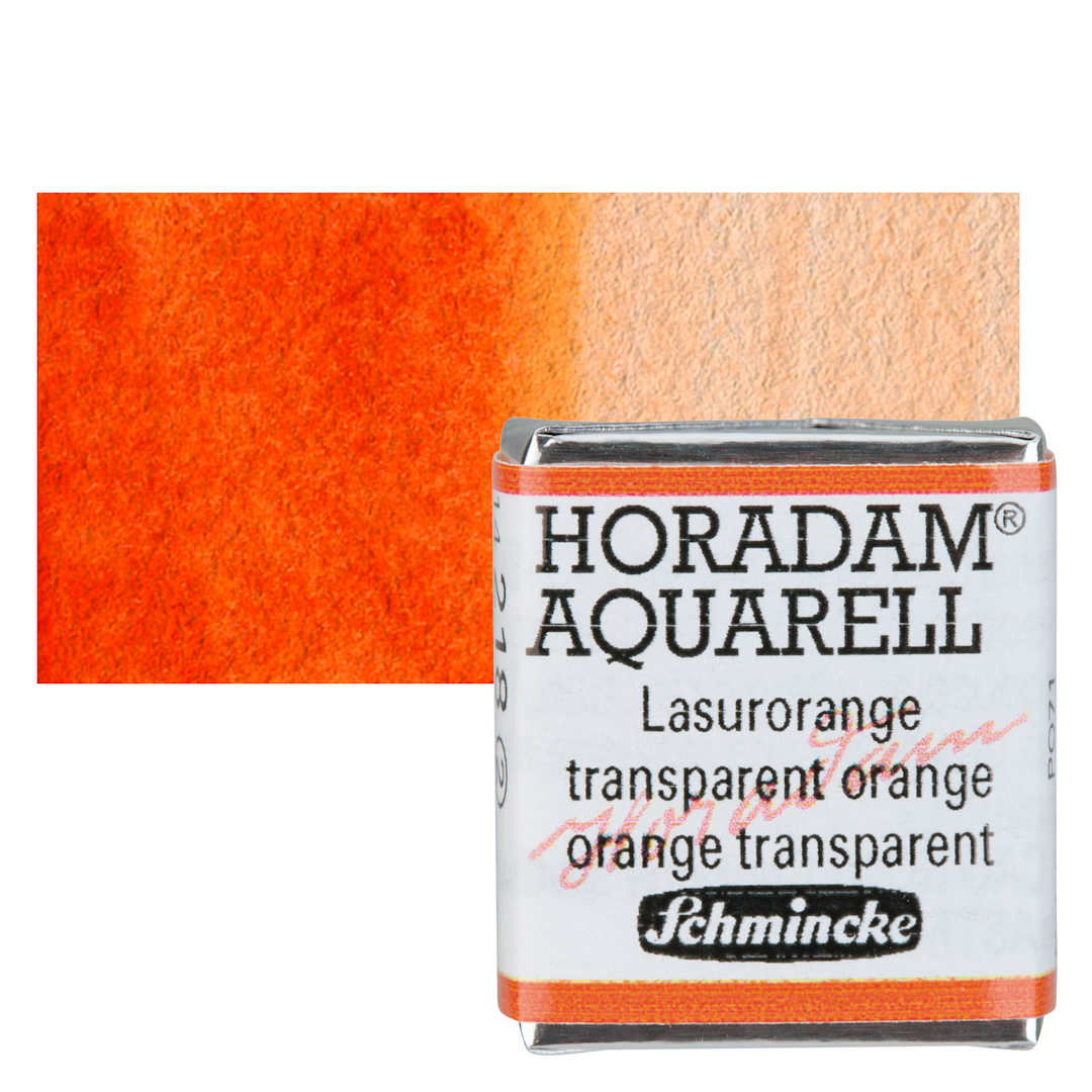 Open in modal - Schmincke Horadam Aquarell Watercolor - Transparent Orange, Half Pan and swatch