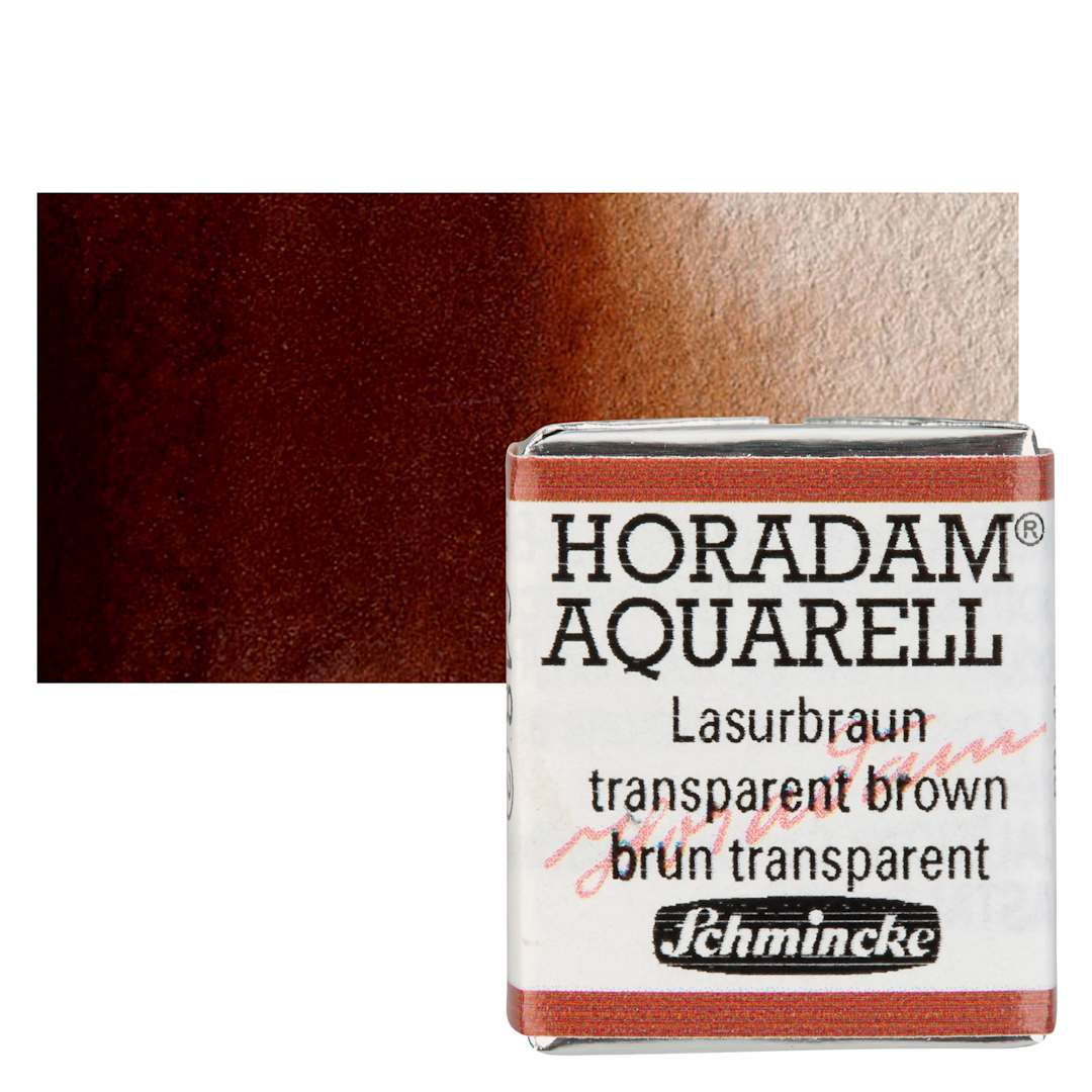Open in modal - Schmincke Horadam Aquarell Watercolor - Transparent Brown, Half Pan and swatch