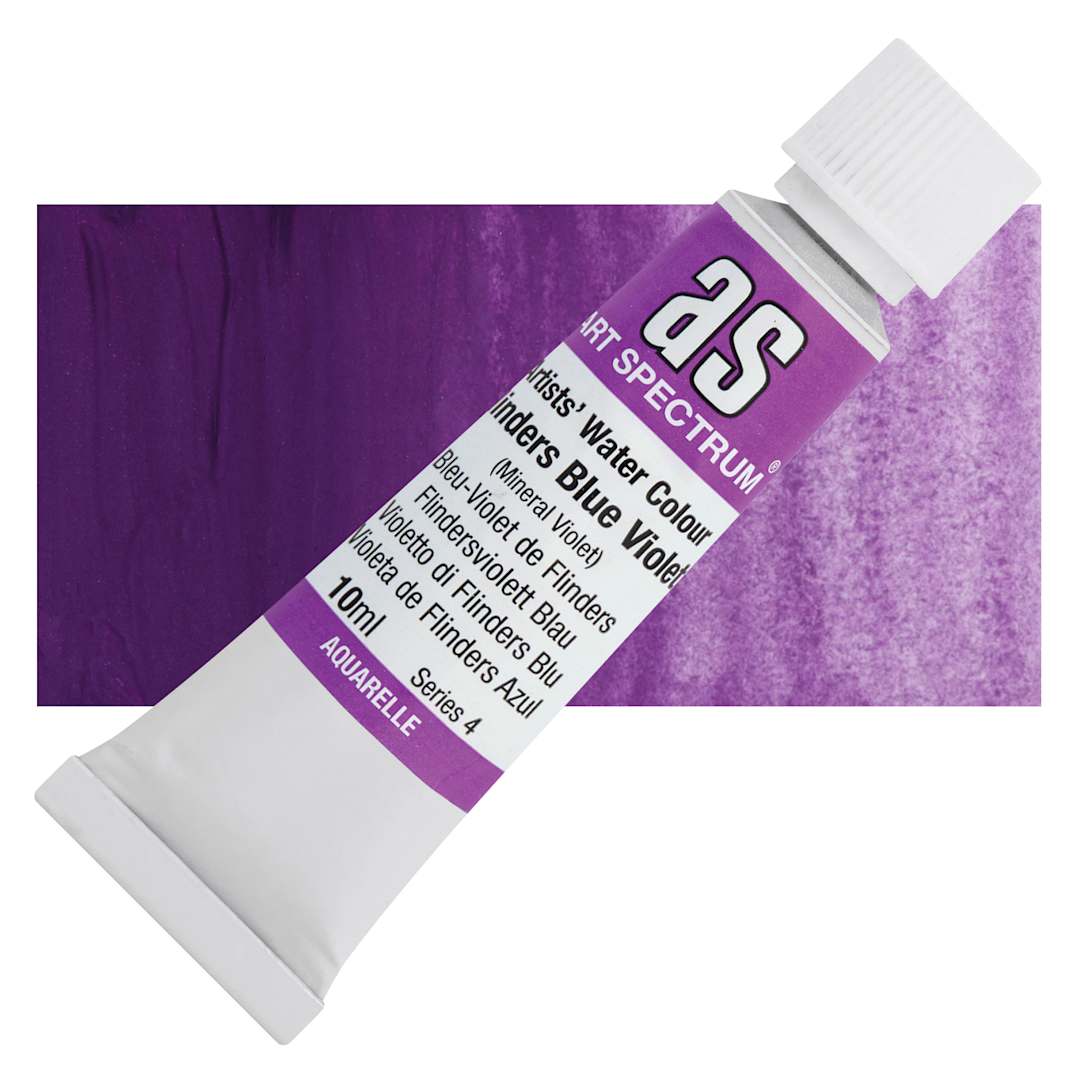Open in modal - Art Spectrum Artists’ Watercolor Tube - Flinders Blue Violet, 10 ml tube and swatch