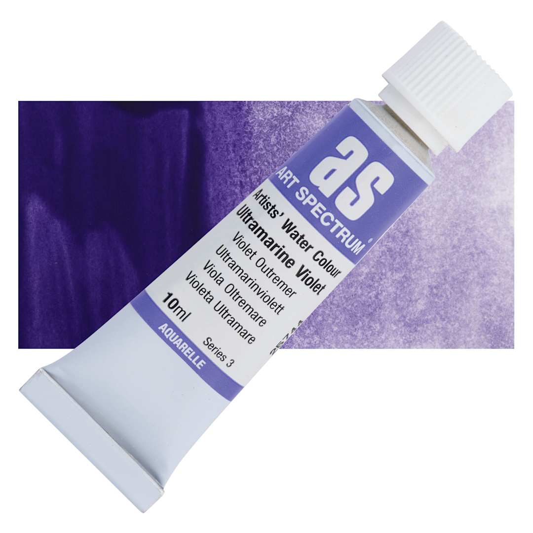 Open in modal - Art Spectrum Artists’ Watercolor Tube - Ultramarine Violet, 10 ml tube and swatch