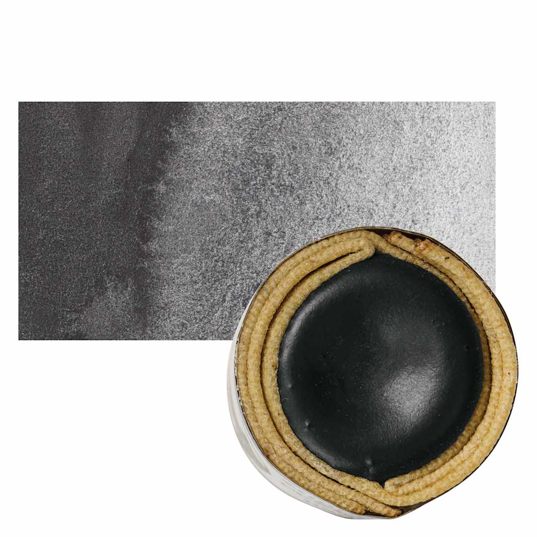Open in modal - Beam Paints Watercolor Paintstone - Graphite stone and swatch