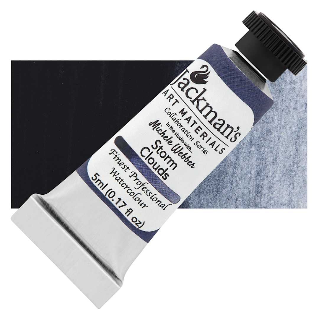 Open in modal - Jackman's Finest Professional Watercolour - Storm Clouds, 5 ml Tube and Swatch