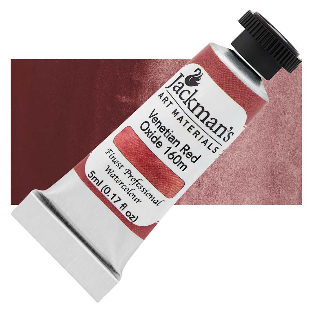 Open in modal - Jackman's Finest Professional Watercolour - Venetian Red Oxide 160m, 5 ml Tube and Swatch