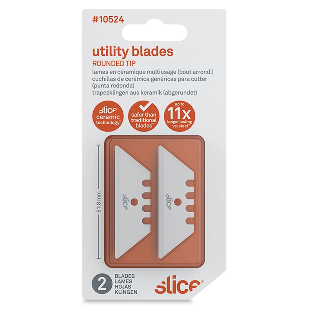 Open in modal - Slice Utility Blades - Front of blister package of 2 blades

